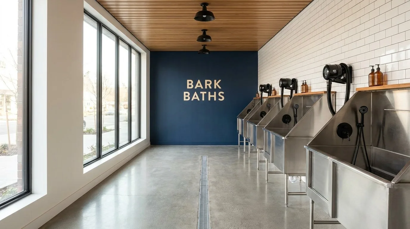 Rendering of the Bark Baths wash bays